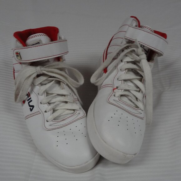 FILA VULC 13 OUTLINE WHITE HI-TOP SHOES SNEAKERS MENS SIZE 9 - Picture 1 of 8
